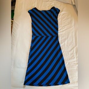 Striped cowl neck dress